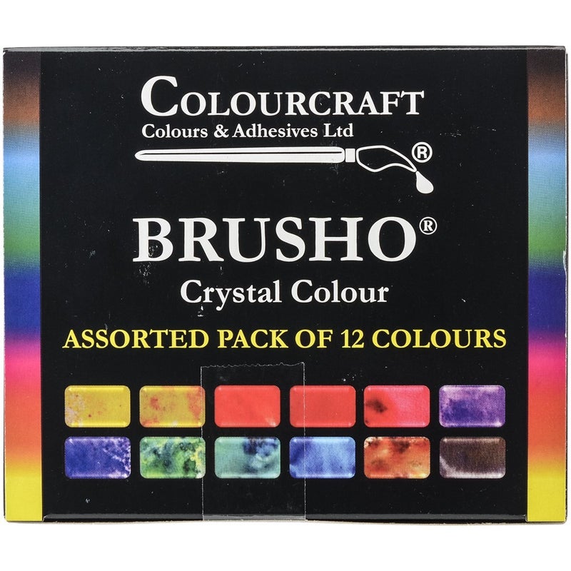 Brusho by Colourcraft BRU85000 Brusho Crystal Set 12 Color Colour - Image 1